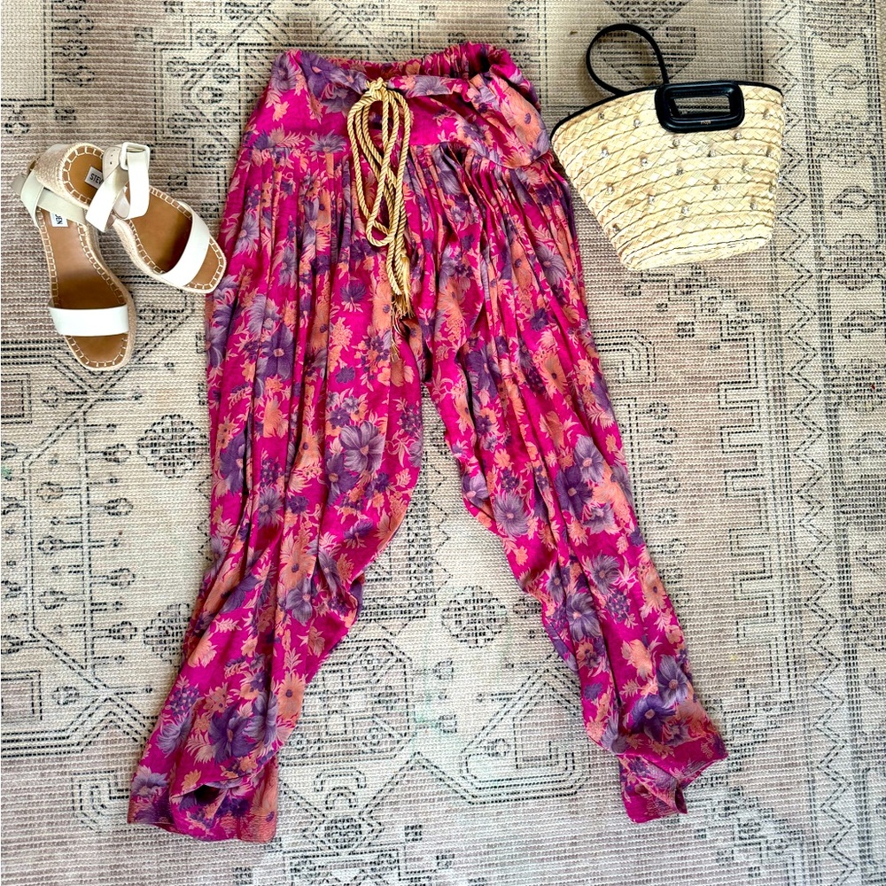 Pink Floral Parachute Pants!